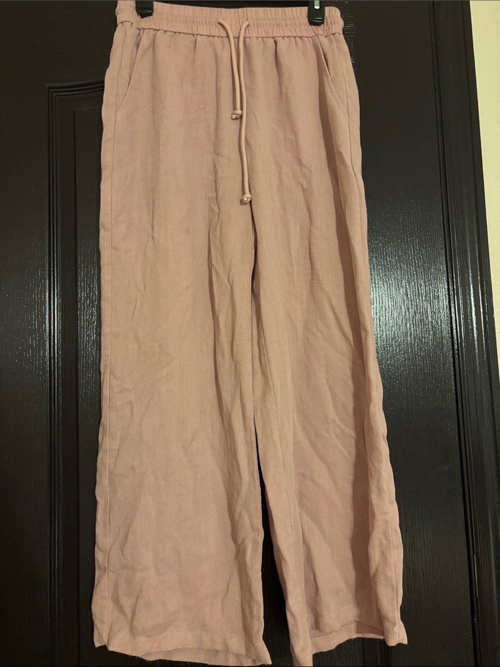 Light Blush Wide-Leg Pants